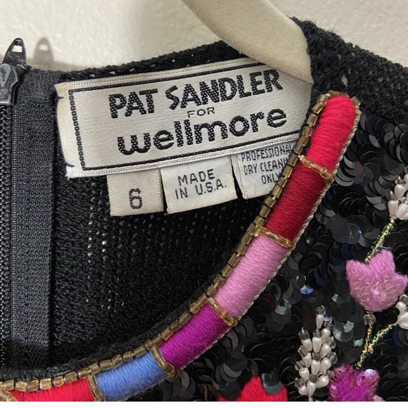 Vintage Pat Sandler for Wellmore beaded sequin long sleeve Sweater Dress - Picture 5 of 11